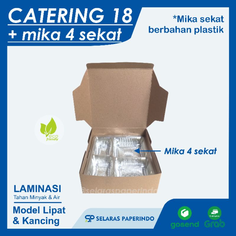 ISI 50pcs | box catering 18x18x7,5 - box catering 20x20x7,5 - box catering sekat - dus catering seka