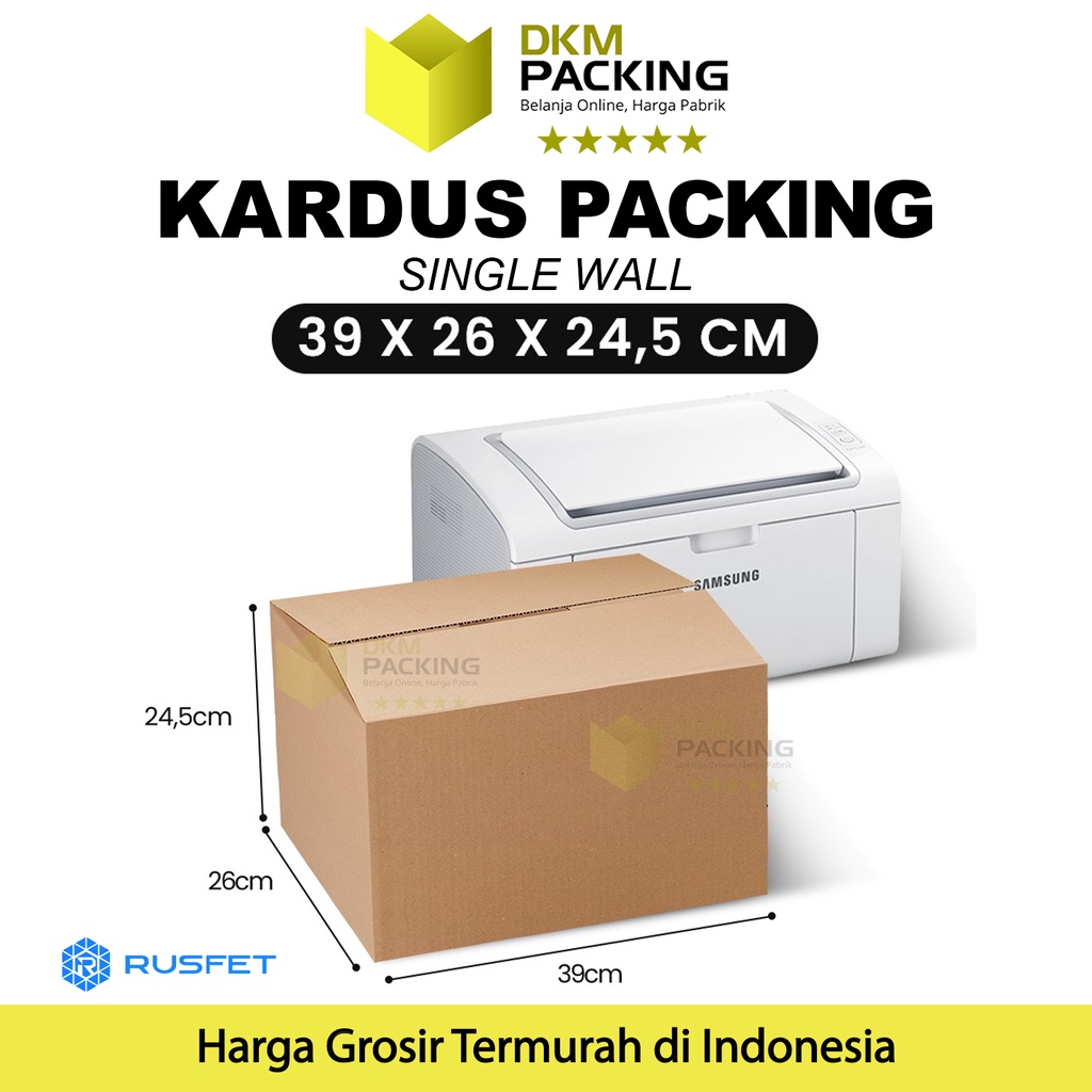 

KARDUS PACKING KARTON BOX 39x26x24,5cm DUS KOTAK PACKAGING POLOS TEBAL RUSFET TERMURAH