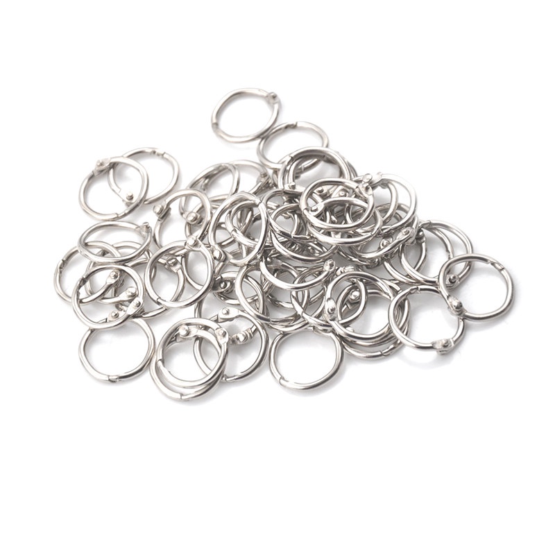 {LUCKID}50 Pcs Staple Book Binder 20mm Outer Diameter Loose Leaf Ring Keychain