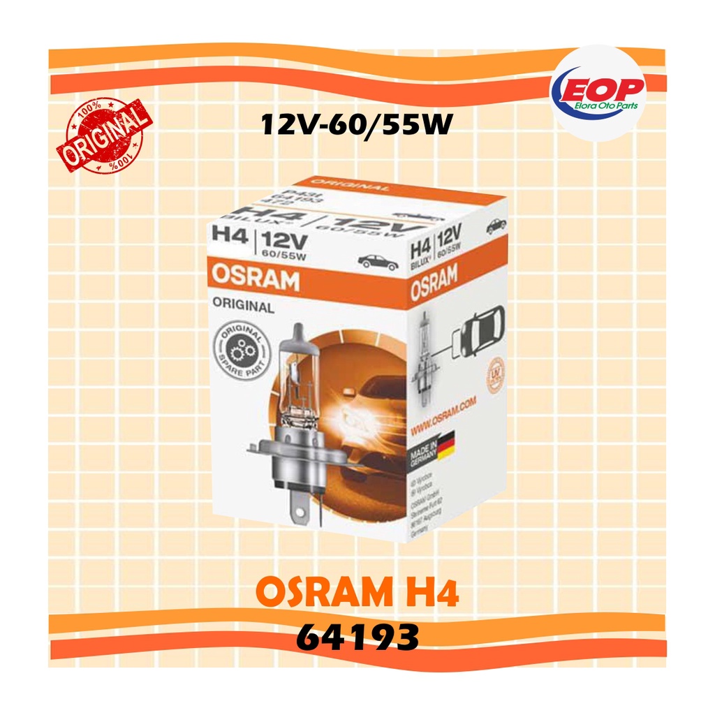 Bohlam osram h4  60/55w 12v billux- Headlamp std 64193