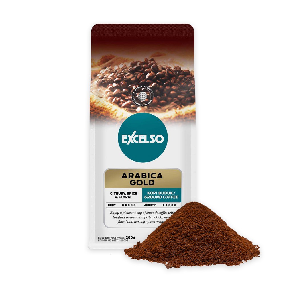 

Excelso Kopi Arabica Gold Bubuk 200G
