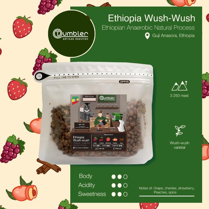 

Ethiopia Wush-wush anaerobic natural process coffee 250gr