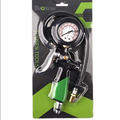 ALAT UKUR ISI ANGIN TIRE PRESSURE GAUGE INFLATOR 3 IN 1 MEKANIS BAN SELANG FLEKSIBEL