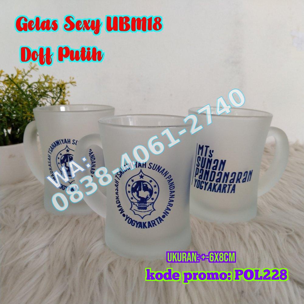 Jual Souvenir Gelas Mug Custom Sablon Kemas Mika Gelas Doff Putih Shopee Indonesia 4177
