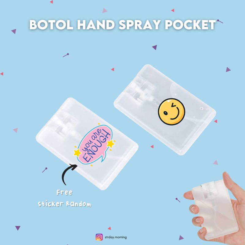 SN149 Botol Hand Sanitizer Pocket + STICKER RANDOM / Botol Hand Spray Pocket / Botol Parfum Spray Po