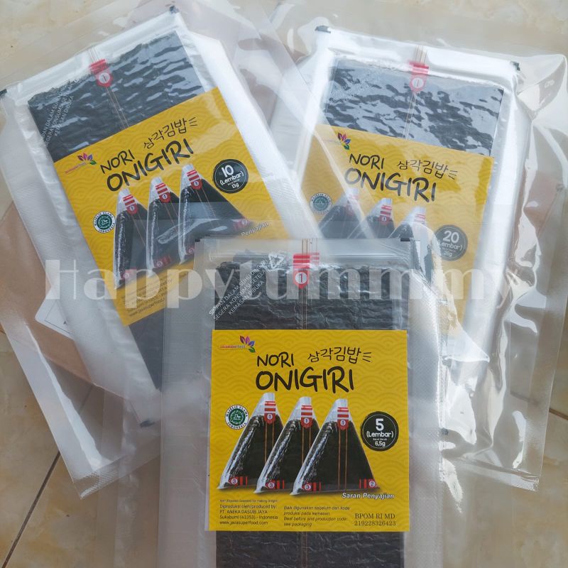

HPT - Nori Onigiri Seaweed Nori Wrapper JAVA Nori Triangle / Sushi Nori rumput laut