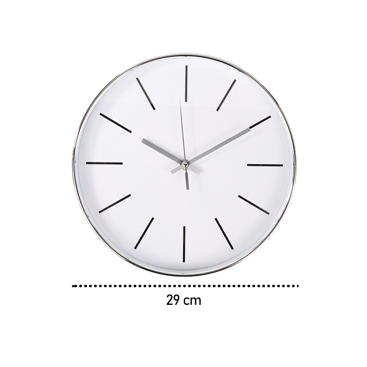 G5U Jam Dinding Bulat Silent Movement Quartz Creative Design Model Modern - H6589 - Silver Or-i