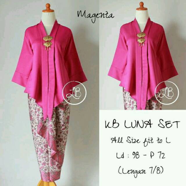 KEBAYA FLOY SET KUTUBARU MAGENTA/kebaya seragam/baju wisuda/kebaya murah/kebaya floy/kebaya kutubaru