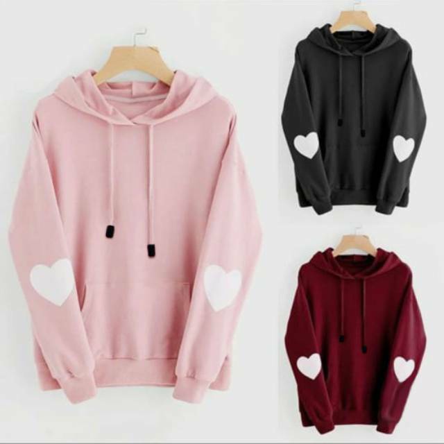 Parisdivarious Sweater Hoodie Jemper Lovw Siku Bahan Fleece Size S - XXL (Pria &amp; Wanita)