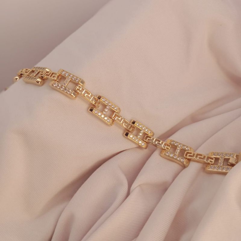 gelang rante motif rante H zirconia gelang rantai gelang rantai wanita gelang xuping gelang lapis em