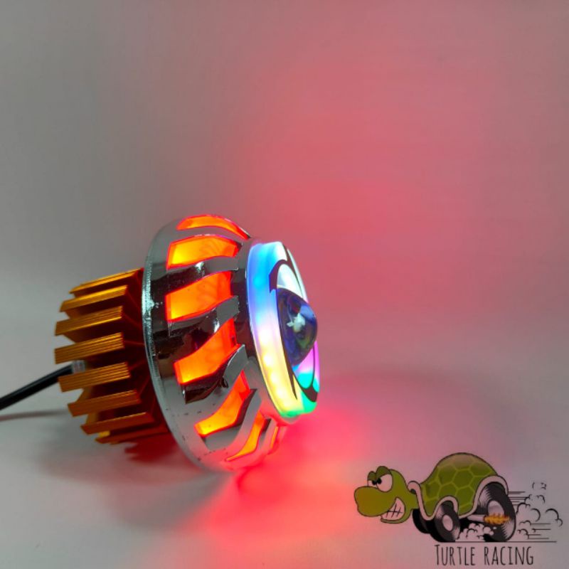 Lampu Projie Model Sabit Led Rainbow Lampu Depan Projie Pelangi 3Mode Kedip Beat Mio Xeon Staria Dll