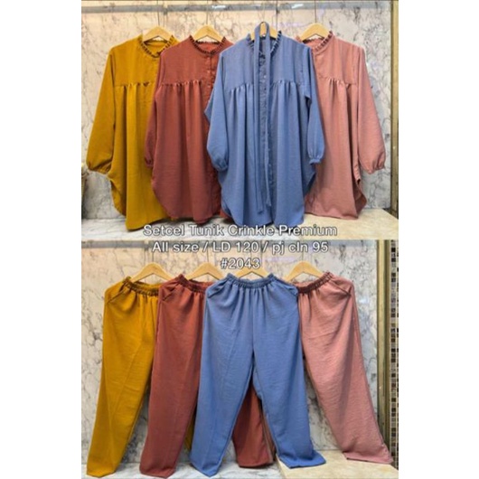 Setelan Celana Tunik Crinkle