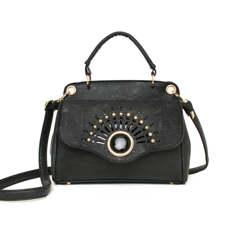 TAS TANGAN JINJING KULIT SELEMPANG BAGUS HITAM VINTAGE KANTORAN WANITA