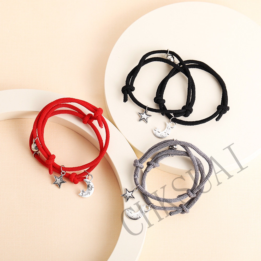 2 Pcs Gelang Magnetik Model Matahari Bulan Untuk Pasangan