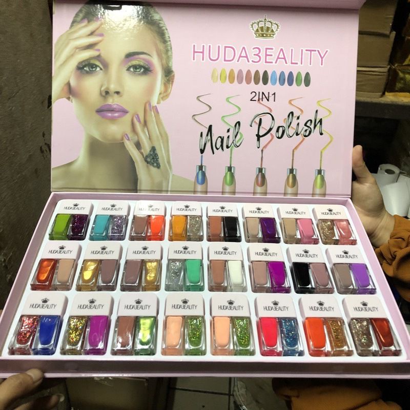 Kutek Warna Huda Beauty 2in1 (isi 2 kutek)