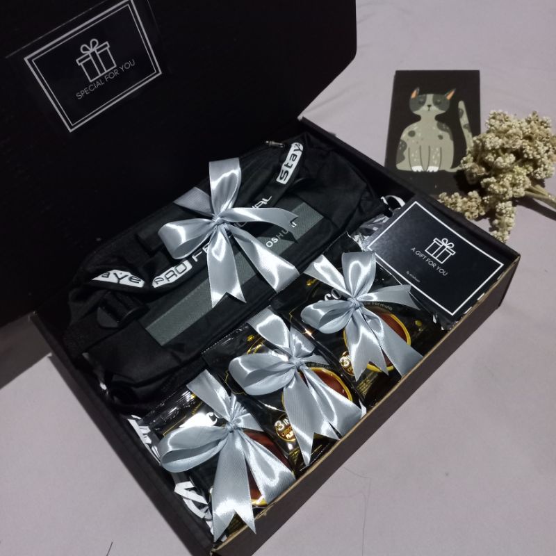 MEN GIFT BOX PREMIUM BLACK SERIES HAMPERS COWOK AESTHETIC KADO WISUDA HADIUAH ULANG TAHUN ANNYVERSARY