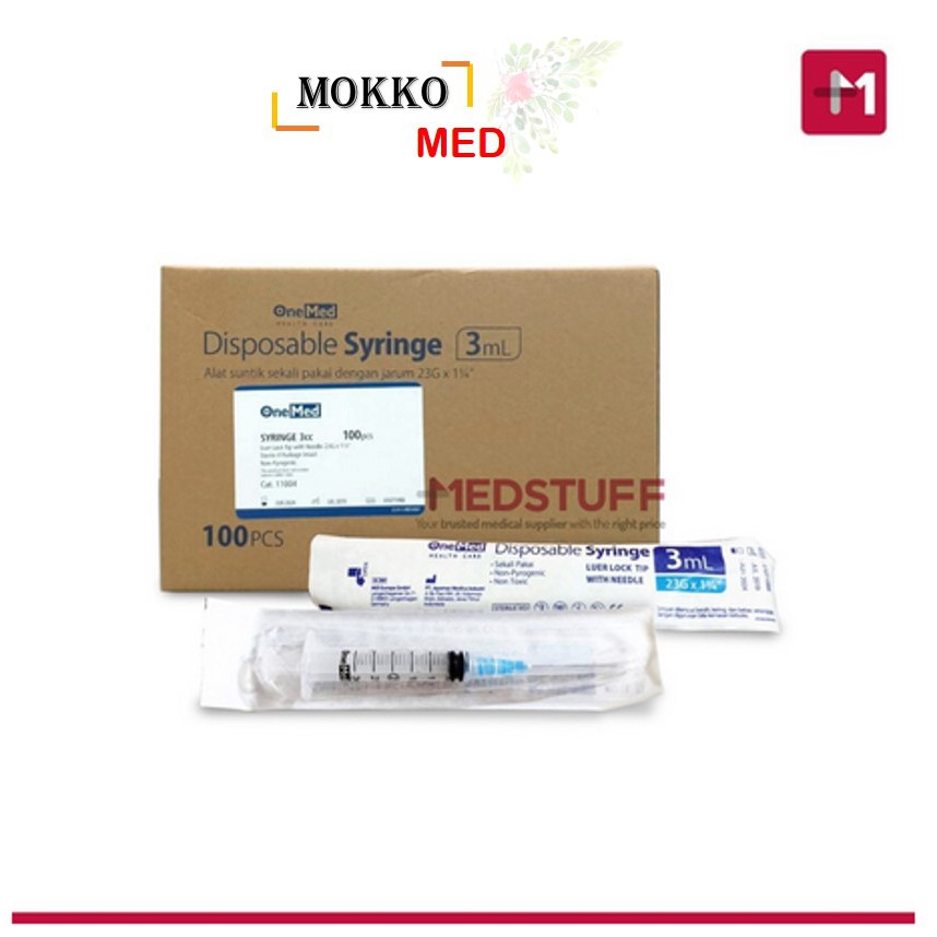 Syringe 3cc / Jarum Suntik 3cc / Spuit 3cc Onemed
