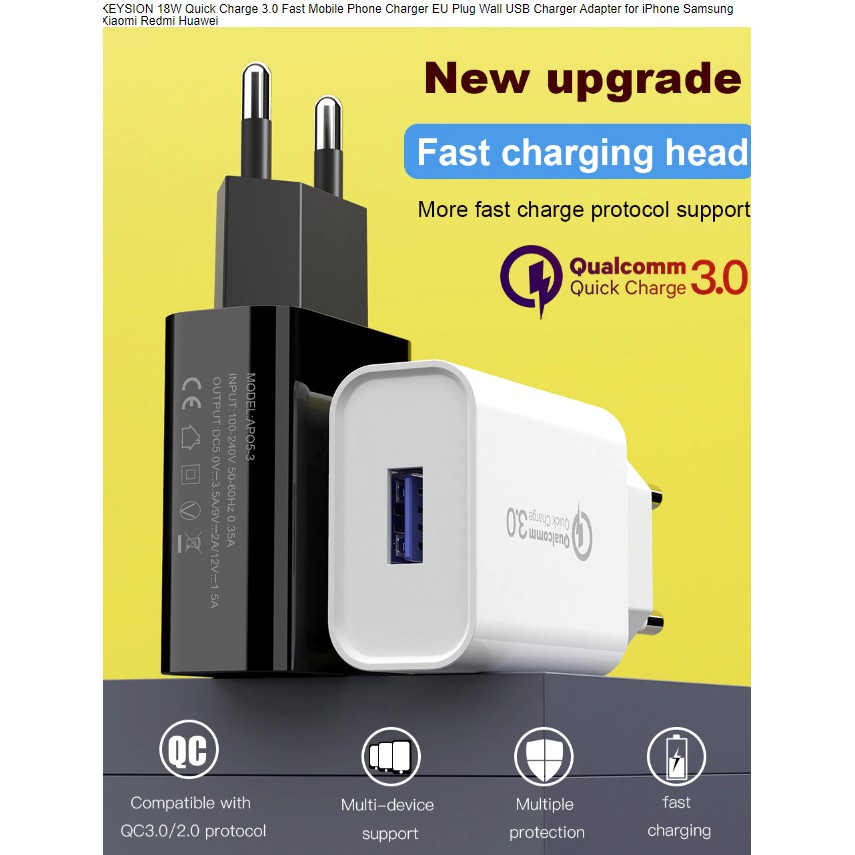 Charger Keysion 18W quick charge 3.0 - bergaransi 6 bulan