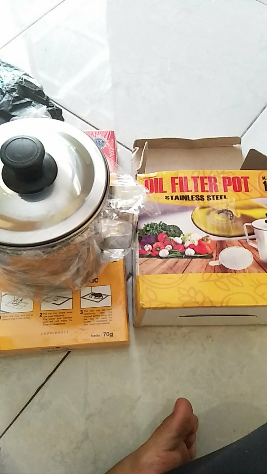 Murah Tempat Minyak Goreng Dengan Saringan Oil Pot Stainless Steel - 12 Cm - Omizu