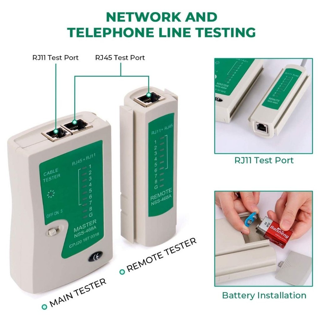 Network Lan Kabel Tester Wire Line Detector Jaringan Komputer  113175