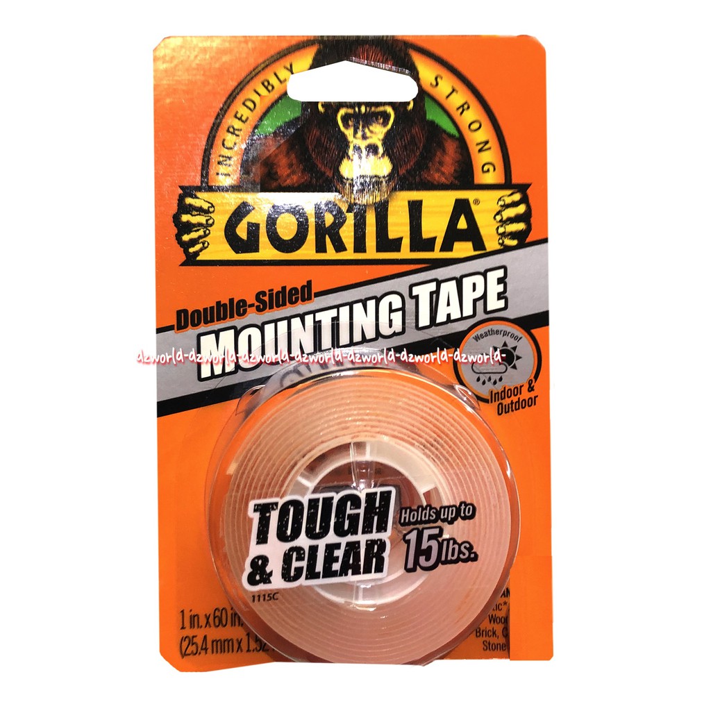 Gorilla Mounting Tape Tough &amp; Clear 1.5m Isolasi Untuk Plastik Double Tape Bening Kuat Gorila Dabeltape Dabel Tep Gorila