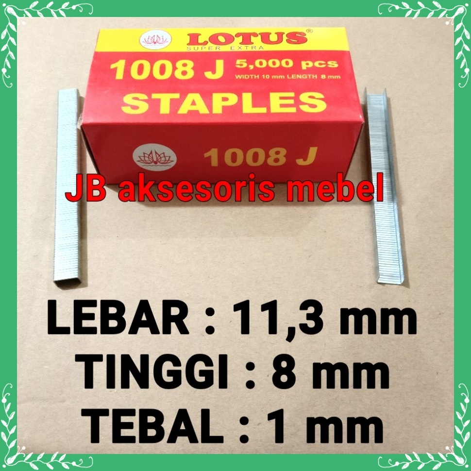

ISI STAPLES TEMBAK U 8 MM ISI 5000 PCS | Refill Gun Steples 1008J LOTUS