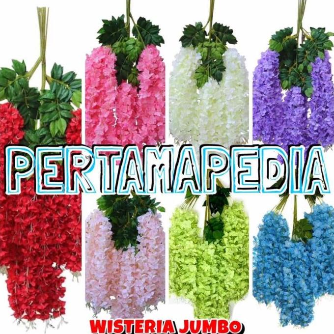 Bunga Plastik/ Bunga Hiasan / Bunga Gantung/ Bunga Tempel / Wisteria