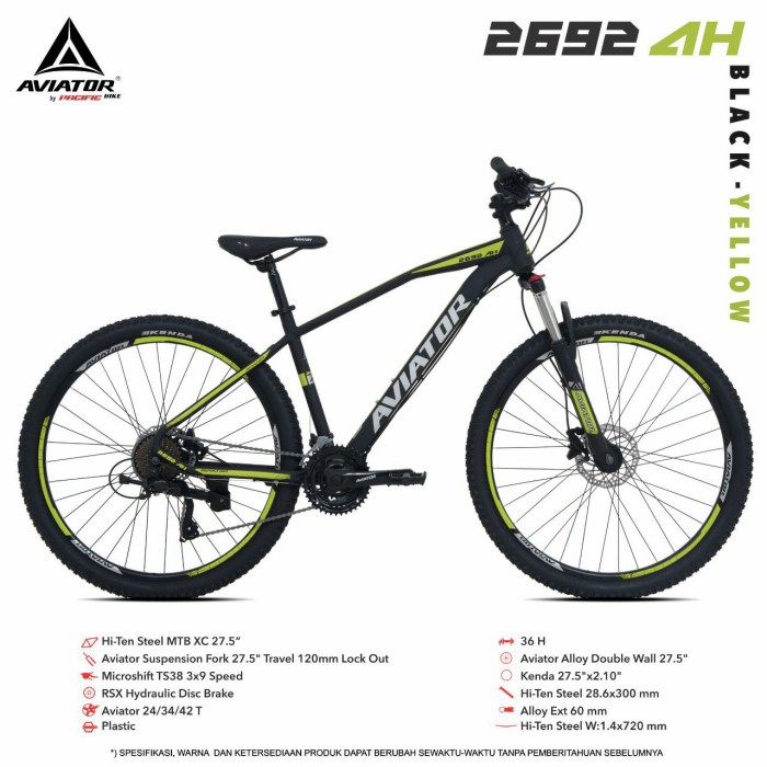 (KHUSUS GOJEK/GRAB) sepeda gunung 27,5 AVIATOR by PACIFIC