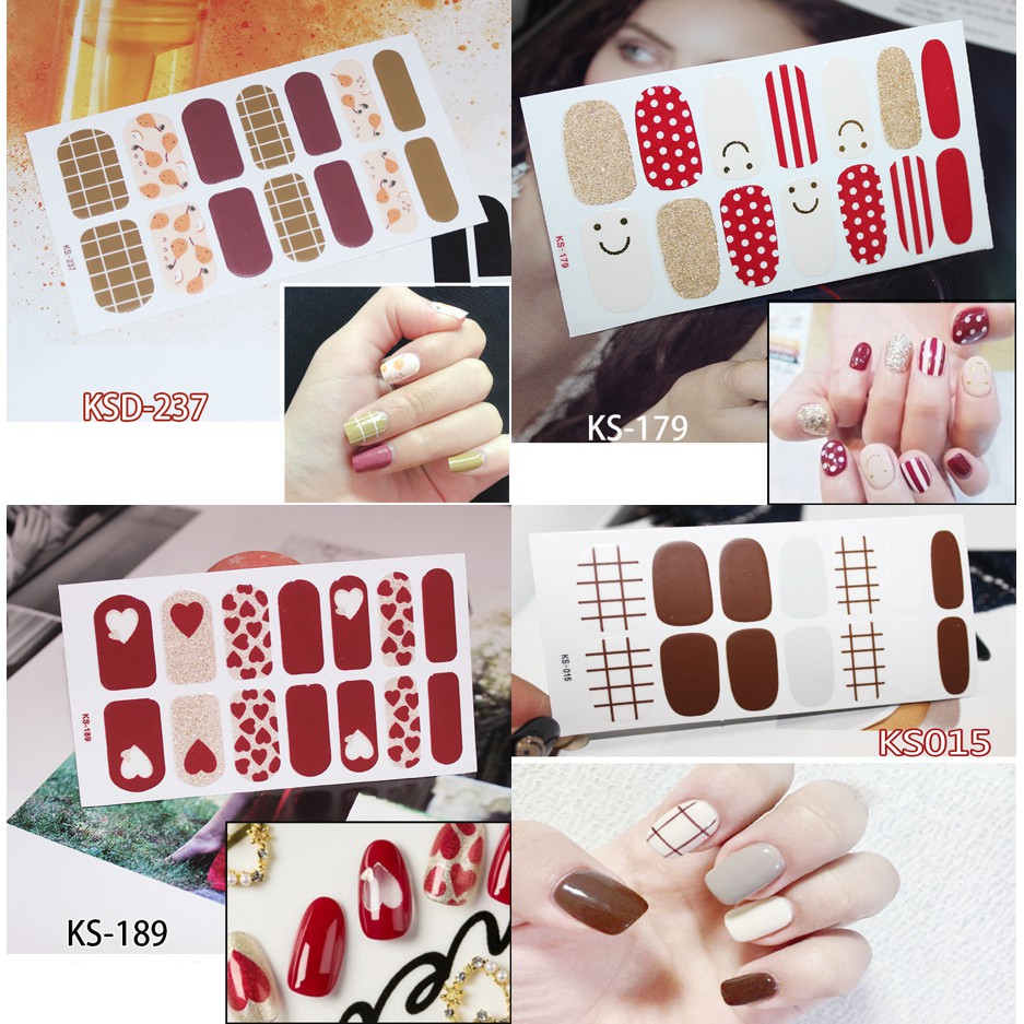 14Pcs/Stiker Kuku Murah / Nail Art Sticker / Nail Art Stiker / Nail Art &amp; Sticker KS Series