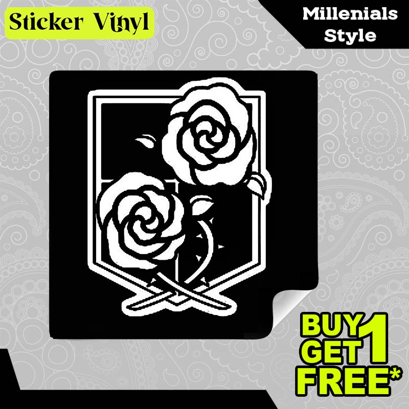 

Stiker Sticker Attack on Titan Garisson Seal Gambar Unik Desain Keren dan Kekinian Aesthetic Bahan Vinyl Satuan Anti Air