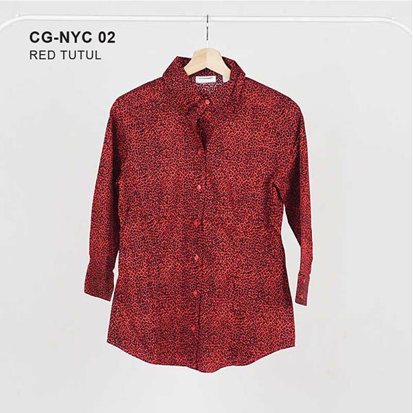 Kemeja Wanita- Leopard Quarter Long Sleeve [CG-NYC 02]-3