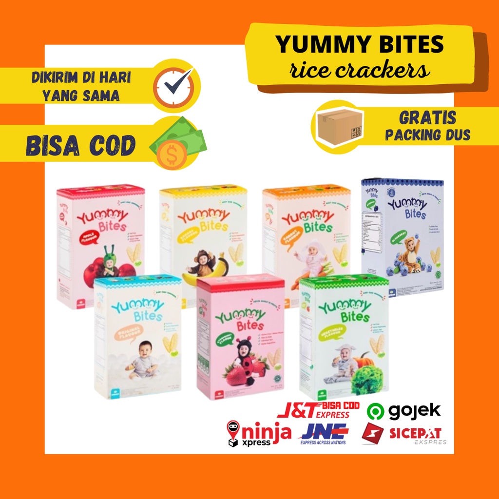 Yummy Bites Rice Crackers Snack Mpasi Bayi Usia 6 Bulan 6m+ Biskuit Beras