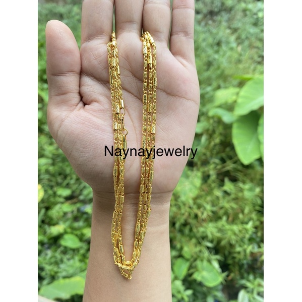 Kalung koin 91 warna 24k / Kalung Bambu 75cm