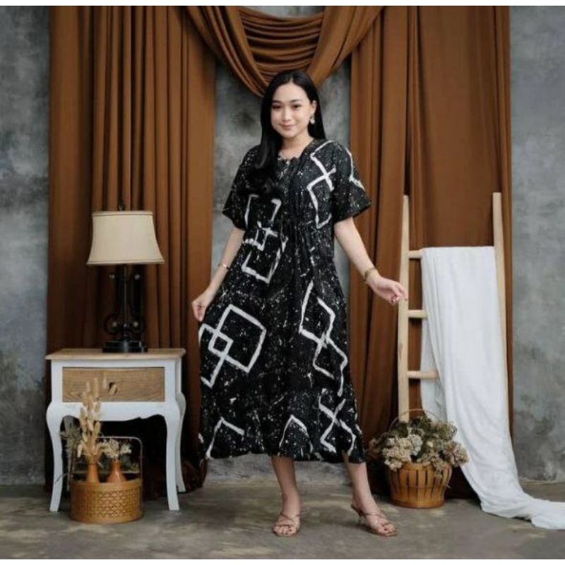 Daster Motof Kotak Busui Adem