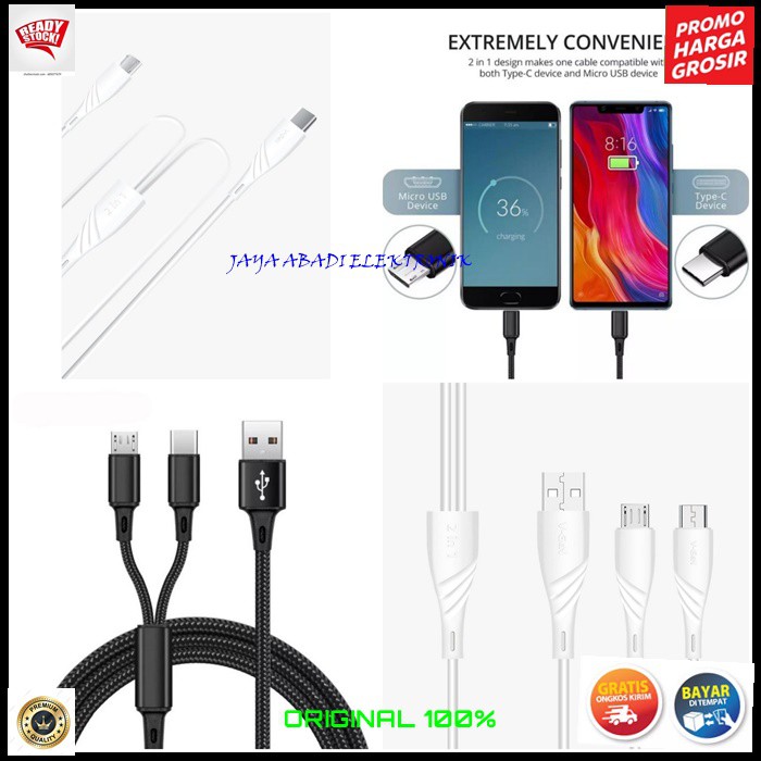 J381 2.4A KABEL DATA 2IN1 MICRO USB TYPE C TIPE SUPER FAST CHARGING CABLE CHARGER CHARGE KUALITAS PREMIUM VOOC QUICK CAS CASAN FLASH HP HANPHONE ANDROIT MULTI UNIVERSAL AUTO ID OTOMATIS AMPERE Support 2 IN 1 SUPER KUAT DAN AWET DAN JUGA LEBIH TEBAL