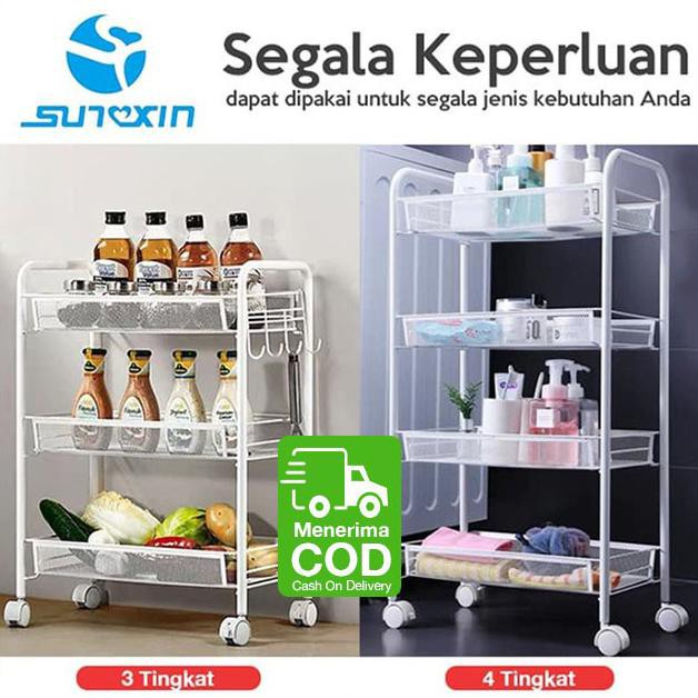 Ready Rak Serbaguna / Rak Dorong / Rak Troli / Rak Susun Besi Serbaguna - 4 Susun