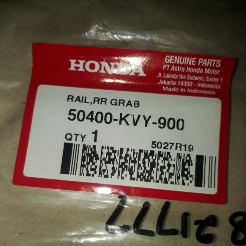 behel beat karbu Rail,RR GRAB 50400-KVY-900 ORI AHM