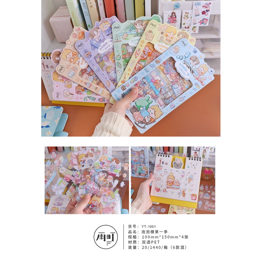 PAOPAO Stiker Size 10 X 15 Cm Aesthetic Cartoon Cute Korea Lucu Import Quality Premium Karakter