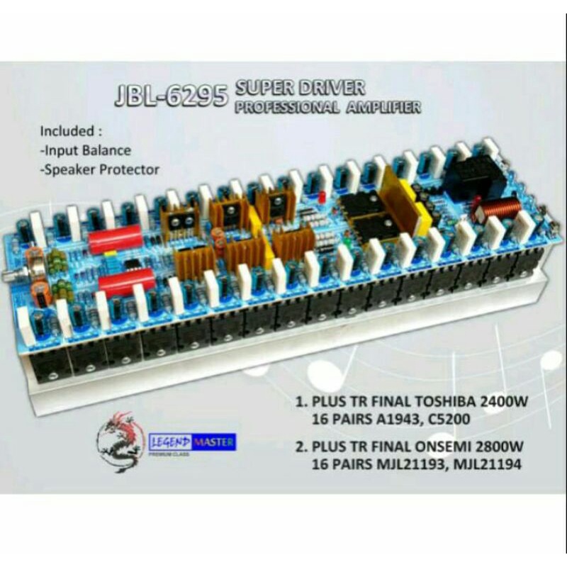 KIT POWER PROFESIONAL AMPLIFIER 3200 WATT JBL-6295 + TR MJL ORIGINAL