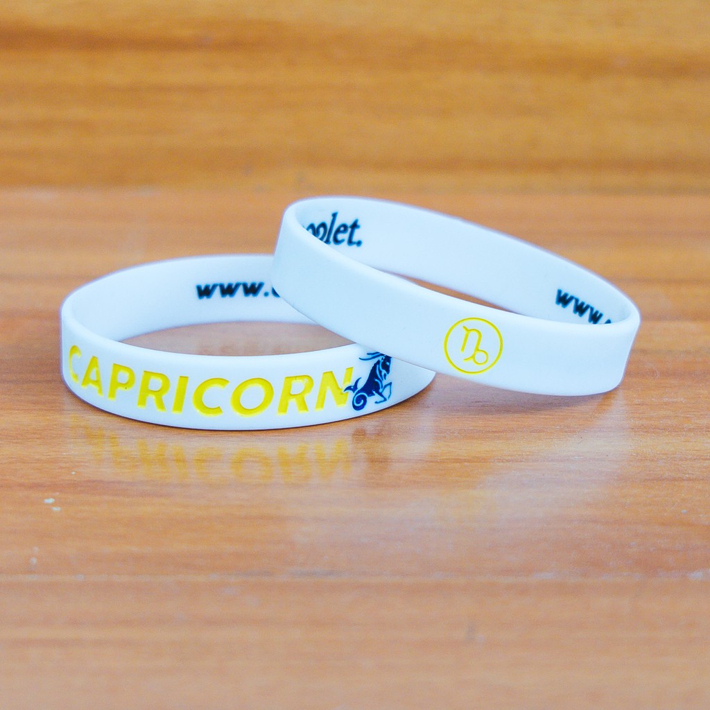 CAPRICORN - White | Gelang Karet Silicone | Gelang Fashion | Wristband | Bracelet