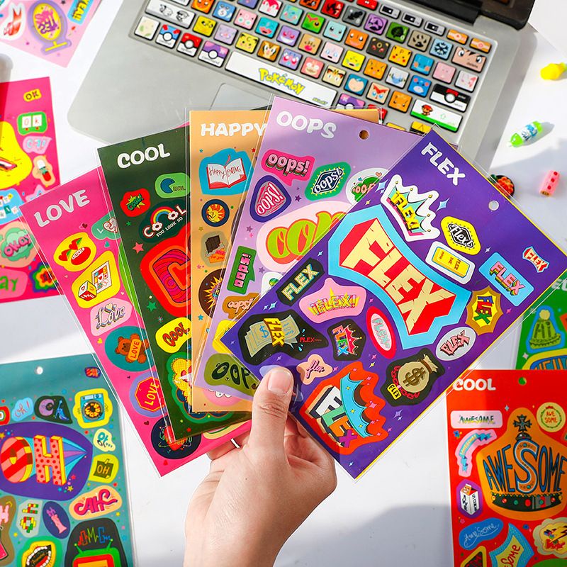Sticker aesthetic dekorasi/sticker deco DIY/sticker aesthetic deco planner/Sticker cartoon lucu