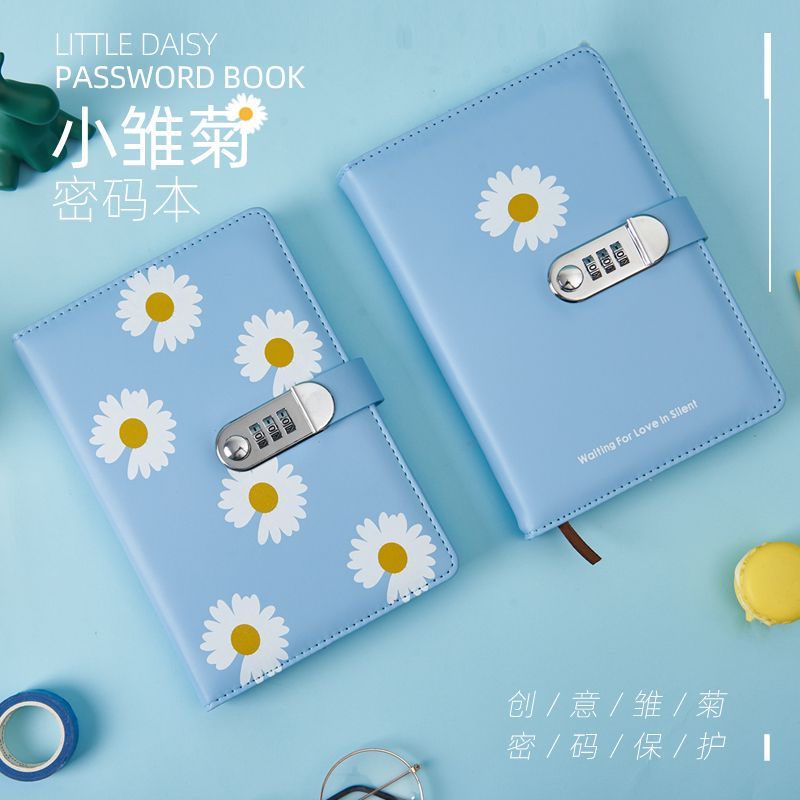 

▧☌◑Quan Zhilong kecil yang sama daisy A5 dengan kunci diary buku kata sandi buku catatan sekolah dasar alat tulis kreatif notepad