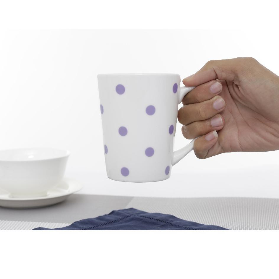 ★★★ ja DongHwa Mug/Cup Kopi & Teh Keramik 350 ML Warna Putih Motif Dotting - 5 Varian Warna ` ★★★.
