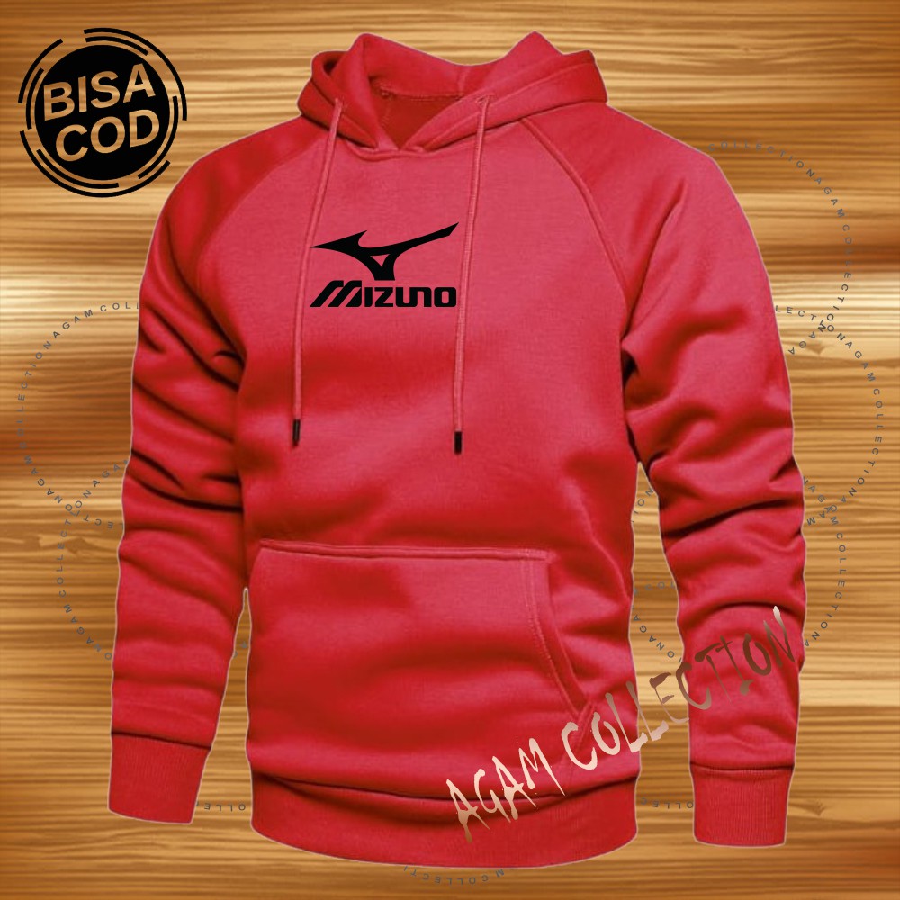 Agam collection Sweater Hoodie Distro Mizuno Premium Text Hitam Pria Wanita