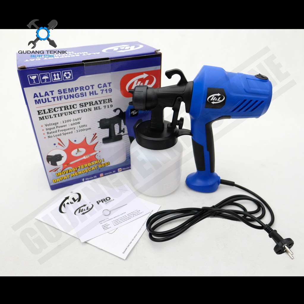 Elektric Spray Gun H&amp;L HL 719 - Alat Semprot Cat Elektrik H&amp;L HL719 Spraygun Elektrik