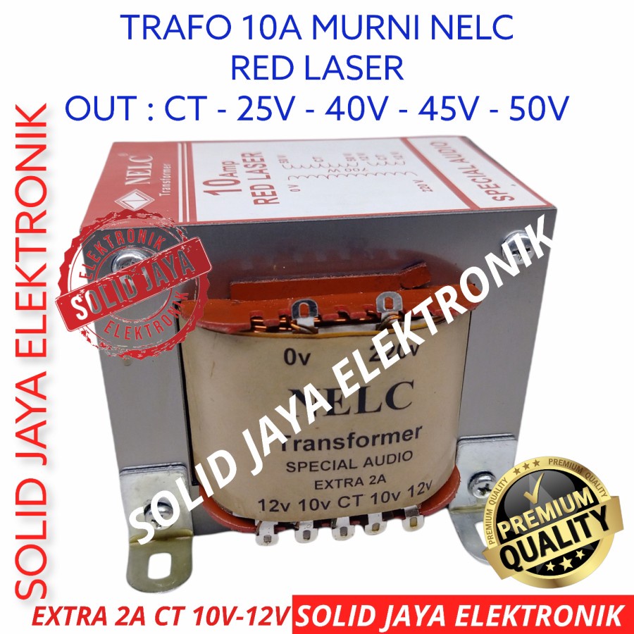 TRAVO TRAFO 10A MURNI BESAR RED LASER NELC CT 25V 40V 45V 50V 10 A AMPER TRANFORMER KOTAK 10A 25 40 45 50 V VOLT NELC MERAH PLUS EXTRA 2A CT TRAPO TEMBAGA MURNI ASLI