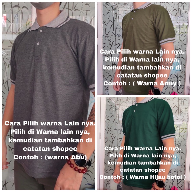 kaos polo kerah Pendek Dewasa M,L,XL,XXL / T-shirt / Pakain Pria / Kaos kerah / Polo Tshirt-Warna Lain nya