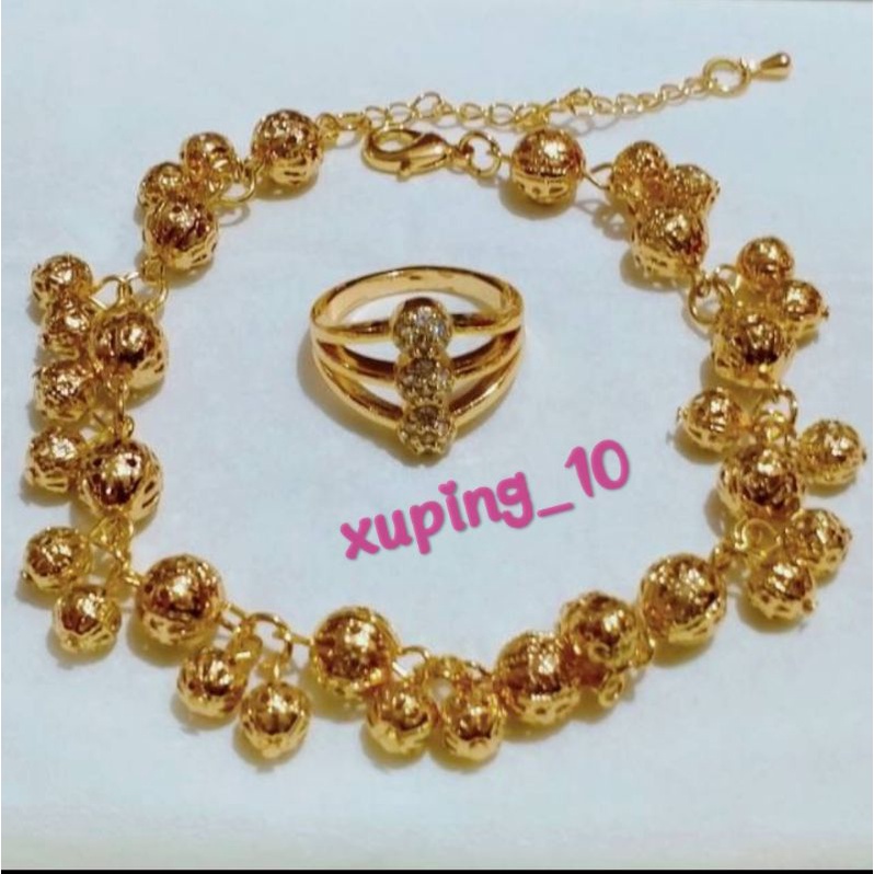 Xuping gelang+cincin dewasa bola-bola cantik