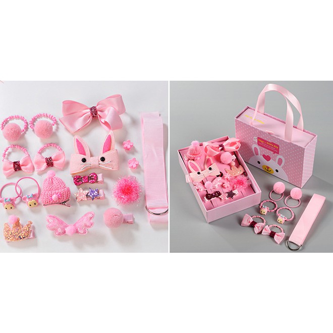 BP-003 Set Aksesoris Rambut Bayi Anak Perempuan Bahan Katun 18 Pcs + Dus