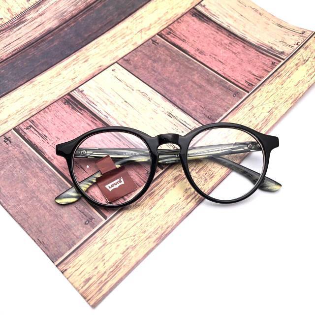 Frame Kacamata Bulat, Kaca mata Levis 024, Kacamata Wanita Pria, Kaca mata Minus, Anti Radiasi, Plus